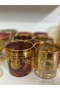 Esterhomedecor Set of 6 Hand-Painted Gold Gilded Whiskey Glasses - 6