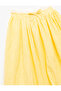 Pleated Ribbon Detailed Cotton Lined Midi Balloon Skirt - 3