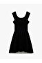 Ruffle Neckline Detail Sleeveless Gipeli Poplin Mini Dress - 3