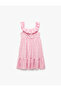 Ruffle Detailed Round Neck A-Line Layered Sleeveless Dress with Lace Detail - 2