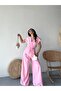 Women's Belted Vest Palazzo Pants Suit - 4