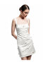 Square Neck Sleeveless Applique Flower Detail Satin Slim Fit Jewel Mini Evening Dress - 2
