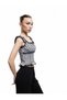 Lace Detailed Gingham Square Neck Sleeveless Ruffled Wrap Crop Blouse