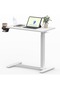 FLEXISPOT Mobile Standing Desk with Wheels, Height Adjustable with Rolling Sit Stand Desk - White