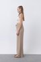 Women's Elastic Waist Side Piping Trousers - 32231Pnt - Beige - 5