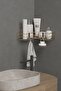 Adhesive Wall Organizer Organizer Bathroom Corner Shelf Shower Shampoo Holder Shelf Gold Metal - 3
