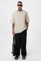 Striped Oversize Knitwear T-Shirt Mink - 3