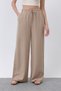 Women's Elastic Waist Side Piping Trousers - 32231Pnt - Beige - 2