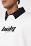 Polo Neck Oversize Printed T-Shirt Ecru - 6