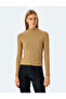 Stand Collar Slim Fit Long Sleeve Basic Knitwear Sweater - 3