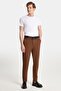 Men's Slim Fit Chino Stretchable Side Pocket Front Zipper Cotton Textured Brown Trousers - 4