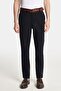 Men's Slim Fit Chino Stretchable Side Pocket Front Zipper Cotton Textured Navy Blue Trousers