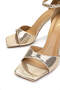 Women's Vegan Gold Heeled Shoes - 4