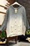 Batik Pattern Hooded Mesh Garnished Jacket