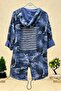 Camouflage pattern sequin two drawstring combed cotton jacket