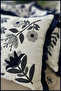 Beauty Flowers Punch Embroidered Patterned Linen Cushion Cover - 3