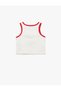 Cotton Sleeveless Crew Neck Bow Cherry Printed Crop Tank Top - 2