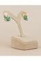 Isadora Pearl Flower Yellow Green Enamel Art Earrings - 4