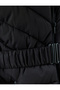 Quilted Long Inflatable Coat Water Repellent Hooded Collar Plush Detailed Pocket - 6