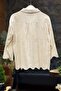 Embroidered collared capri sleeve shirt - 2