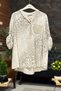 Judge collar pocket and collar sequined imported cotton shirt