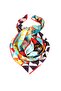 وشاح رقص أزرق فولار 70*70 سم - 5