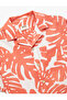 Cotton Short Sleeve Leaf Pattern Shirt - 3