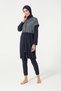 Crop Detailed Sports Full Covered Hijab Swimsuit 3015-25 Dark Navy Blue - 4