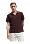 Contrast Detailed Cotton Pique Fabric Short Sleeve Slim Fit Polo Neck T-Shirt