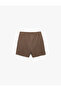 Pocketed Cotton Lace-Up Short Shorts with Stitching Detail - 4