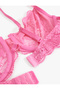 Semi-Transparent Underwire Non-Fill Lace Bra - 3