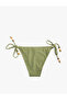 Crochet Detailed Beaded Bikini Bottom with Drawstrings on the Sides - 2