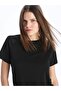 Xside Black Crew Neck Plain Short Sleeve Women's T-Shirt - 2