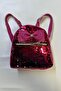 Fuchsia Bow Tie Detailed Gold Zippered Children's Bag Children's Backpack School Bag Children's Accessory