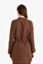 100% Linen Regular Fit Lace-Up Long Sleeve Hijab Shirt Tunic D4394Ax25Sm - 6