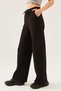 Women's Black High Waist Lace Up Elastic Waist Wide Leg Sweatpants - 6