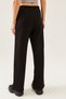 Women's Black High Waist Lace Up Elastic Waist Wide Leg Sweatpants - 5
