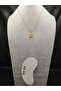 Gold Color Steel Letter Z Necklace and Earring Set