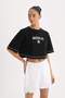 New Season Defactofit Nba Brooklyn Nets Cropped Fit Crew Neck Short Sleeve T-Shirt - 4