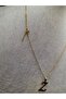 Gold Color Steel Letter Z Necklace and Earring Set - 3