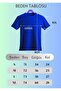 Unprinted Oversize Mold Blue T-Shirt and Black Shorts Two-Piece Set Unisex - 3