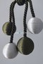 Fon Curtain Tie 4 Balls Cream - Khaki Green Ceiling Luxury Cornice Braçol Single Piece Accessory Curtain Holder - 3