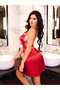 Red Satin Nightdress with Cross Straps - 2