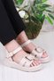 35611 Fancy Anatomical Comfortable Buckle Detailed Women's Sandals