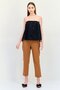 Women Straight Across Strapless Plain Blouse, Black - 4