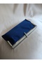 Women's Satin Navy Blue Stone Detailed Wallet Clutch Model Portfolio Special Occasion and Evening Dress Bag - 3
