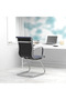 Modern UL UT-C031V Visitor Chair Ergonomic PU Chair with Fixed Armrest - Blue - 5