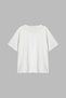 Belted Printed Relaxed Fit White Women's Tshirt - 2