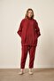 Women's Modal Trousers Suit Claret Red 30716 - 5