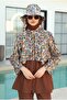 Patterned Short Hijab Swimsuit Fractal Pattern - 2